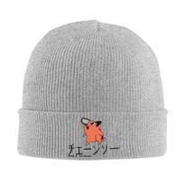 Chainsaw Man Pochita Stance Anime Style Manga Knitted Caps Women's Men's Beanie Winter Hat Acrylic Warm Cap One Size white