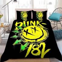 Band B-Blink 182 Pop Duvet Cover Set 3D Print Bedding Set Single Double student dormitories Soft Microfiber 2/3pcs set Music Fan 140x200cm white