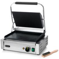Contact grill PANINI, grooved top, smooth bottom, 2200W, Hendi 263662