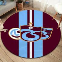 Trabzonspor apvalus kilimas, kilimėlis svetainei, miegamajam, sofai, žaidimų kambariui dekoruoti, neslystantis grindų kilimėlis 80cmx80cm gray