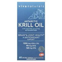 Viva Naturals, Antarkties krilių aliejus su astaksantinu, 625 mg, 60 Caplique kapsulių
