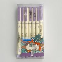 Dian Shi 827 Soft Brush Pen Set - Quick-Dry, Water-Based, Colored Tips for Drawing, Journaling, Marking, Outlining, Signing, and Calligraphy. beige