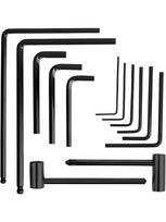 13Pcs Guitar Allen Wrench Set 4mm 5mm Ball End Truss Rod Wrench 7mm 8mm Truss Rod Hex Box Wrenches for Guitar Neck Bridge Screw black