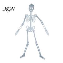 Šviečiantis tamsoje skeletas Helovino dekoracija, 90cm-1.5m Fluorescencinis netikras kaukolės rekvizitas visam kūnui, figūrėlė, vaiduoklių namas, sąnarių plastikinė strypa 120cm