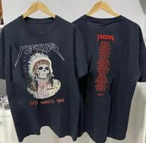 Yeezus Kanye West 2013 m. turas Medvilniniai Juodi Unisex Marškinėliai M black