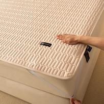 All‑Season Quilted Waterproof Mattress Topper, Non‑Slip Bed Pad, Washable Mattress Protector Bed Cover Only Pillow Cover 1pc beige