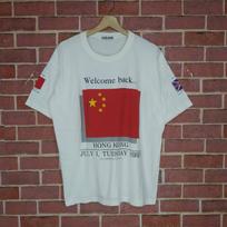 Vintage 90s HONG KONG Flag Backprint Style T-shirt Size L 2XL gray