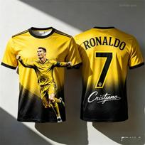 Ronaldo 7 Football Jersey Casual Short Sleeve Summer Tshirt Kids Boys Clothes Kids Leisure and Outdoor Sports Wear 120 red