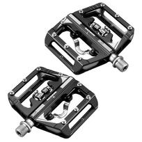 RACEWORK M215 pedalai dviračio kojų atramai MTB mišrūs pedalai klipsiniai kalnų dviračio kojų atrama dvigubos funkcijos Spd aliuminio M215 Titanium gray