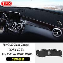 Skirta Mercedes Benz GLC Class Coupe X253 C253 C-Class W205 W204 Neslystantis kilimėlis prietaisų skydelio skydelis nuo saulės Dashmat kilimas C-Class 2015--Right Hand ruda