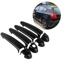 4vnt./komplektas Blizgios juodos durų rankenos dangtelio apdaila BMW E87 E90 E91 E92 E93 F30 X1 X2 X3 X4 X6 ABS plastikiniam automobiliui black