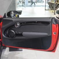 Anglies pluošto/odos lipdukas Automobilio vidinės durų panelės apsauga nuo spyrio plėvelės lipdukas Mini Cooper F55 F56 R56 R60 F54 R56 2pcs anglies pluošto juodos spalvos