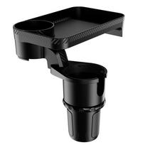 Cup Holder Tray Adjustable Car Tray Table Phone Slot Car Food Table 360 Degree Rotation Car Organizer Car Interior Small size gray