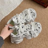 Old dad shoes men's Darth Vader small black shoes graffiti thick sole heightening couple's trendy brand casual men's shoes trendy shoes 42 black
