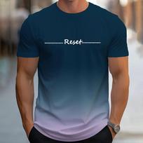 Gradiento kaklo trumpomis rankovėmis abėcėlės raštai marškinėliai, laisvalaikio savaitgalio apranga vyrams ir paaugliams, atostogų kurortuose pavasaris/vasara/ruduo 6XL black