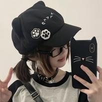 Cat Ear Plush Baseball Cap Japanese Style Sweet And Cute Makes Your Face Look Smaller juoda