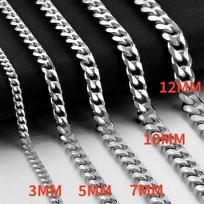 HNSP 316L nerūdijančio plieno grandinėlės Kubietiško pynimo karoliai vyrams Punk Gothic stiliaus Vandeniui atsparūs papuošalų aksesuarai Dovana 12MM Wide&45CM-18IN gray