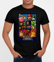 Mario Smash Bros  T-Shirt Cool Retro Movie Film Classic Tee Gift Xmas Unisex T-Shirt XXXXL black
