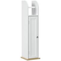 Bathroom Cabinet with Toilet Paper Holder and 3 Compartment Cabinet 20x20x80 cm White balta