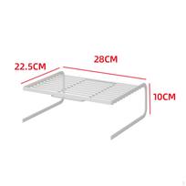 Virtuvės šaldytuvo organizavimo lentyna, Daugiaaukštė spintelės lentyna, Vietą taupantis sandėliavimas White 43x27x10cm