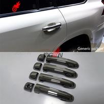 For Lexus LX570 2016 2017 2018 Facelift Car Black Titanium Door Handle Cover Trim 8pcs Upgrade Left Hand black