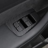 Automobilio lango pakėlimo jungiklių dekoratyvinis dangtelis Lipdukas Tesla Model 3 Anglies pluošto ABS apdaila 2017- sticker black
