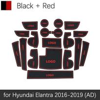 Anti-Slip Gate Slot Mat Rubber Coaster for Hyundai Elantra 2016 2017 2018  AD Avante Super Elantra Sport Accessories Sticker raudona