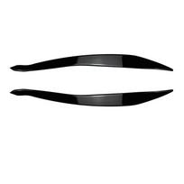 2pcs ABS Gloss Evil Headlight Eyebrows Eyelid For BMW F10 F11 5 Series 520i 520d 523i 525d 525i 530i 530d M550i M5 2010-2016 Lci 2015-2017 black