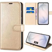 Coque pour Samsung Galaxy S26, Protection Intégrale Antichoc Anti-Rayures Cuir Synthétique - Doré auksas