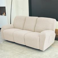 3 Seater Recliner Sofa Cover Jacquard Stretch Reclining Chair Covers Relax Armchair Slipcover for Living Room funda de sillón beige