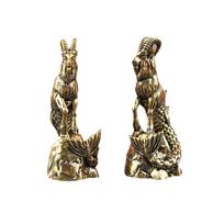 Capricorn Brass Statue Goat Body Fish Tail Zodiac Sign Figurine For Home Office Decor Luck Ornament varis