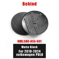 T25139mm 110mm For VW Logo ABS Emblem Car Hood Front Grill Rear Trunk Badge replace Accessory For Volkswagen 2019-2024 5H0-853-601 1Pcs Polo 2019-2024 black