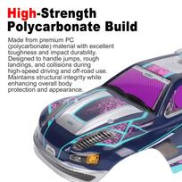 RC Car Body Shell, Replacement Body Shell for SCY16101 SCY16102 SY16101PRO SY16102PRO 1:16 4WD Remote Control Off Road violetinė