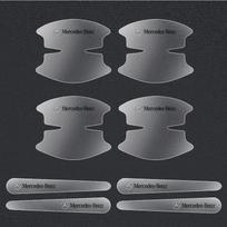 2026 Hot 8Pcs Transparent Car Door Handle Bowl Decoration Badge Sticker For Mercedes Benz Amg W204 W213 W205 W211 W212 W176 W205 W203 gray