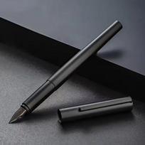 High Quality Extra Fine Nib Fountain Pen 0.38mm Stainless Steel Business Office Writing Calligraphy Pen Extremely Black Metal juoda
