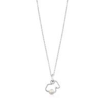[TOUS] Silver Pearl Bear Silhouette Motif Necklace 713564500 white