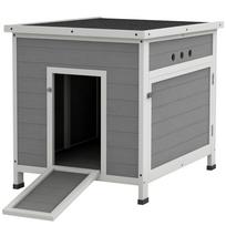 Wooden Duck House with Asphalt Roof, Light Grey, 63 x 82 x 76 cm šviesiai pilka spalva