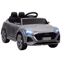 Q8 e-tron Sportback Electric Ride-On Car for Kids with 12V Battery, Remote Control, Headlights, Horn and Music, Gray