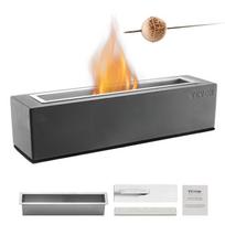VEVOR Stalviršio židinio dubuo, 15 colių Betono stalviršio židinys Vidaus ir lauko dekoras, Nešiojamas spiritinis degiklis Smores gaminimo įrenginys 38 x 10 x 13.5 cm