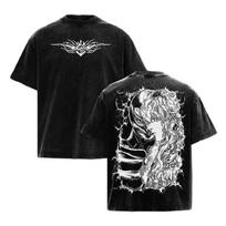 Griffith Berserk Manga T-shirt Vintage Y2k Washed T Shirt Men Women Clothing Summer Casual Short Sleeve Pure Polyester Tees Clothes S juoda
