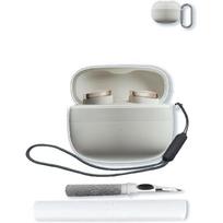 Case for Bowers & Wilkins Pi8 Wireless Earbuds,Soft Protective,Shockproof, BOVUGAC High Transparency TPU Case Cover Cute Cartoon Design with Keychain gray