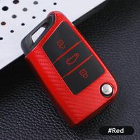 Tpu Anglies pluošto automobilio rakto dėklas dangtelis VW Volkswagen Golf 7 MK7 Tiguan MK2 SEAT Ateca Leon FR 2 Ibiza Skoda Octavia A7 rožinė