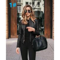 Green Short Jacket Ladies Wine Red Thin Coat Motorcycle Fashion Cool Jacket Spring and Autumn 2XL brown