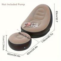 Pripučiama sofos kėdė iš PVC, sulankstoma sulankstoma sofa su kėdute, pripučiama priešpiečių kėdžių rinkinys, sulankstomas lauko gultas 1 Set kava