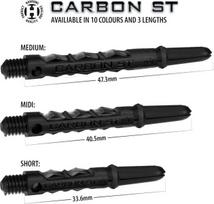 Harrows 3 komplektai Carbon St smiginio kotai - iš viso 9 smiginio kotai - galimi 3 dydžių - tvirto anglies pluošto kompozitas - midi juodi