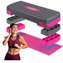Stepas treniruotėms aerobikai + kilimėlis platforma fitnesui