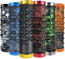 Waa neslystančios guminės dviračio rankenos su kaukolėmis ir aliuminio užraktu, skirtos sportiniams kalnų, Mtb ir Bmx dviračiams, 1 pora