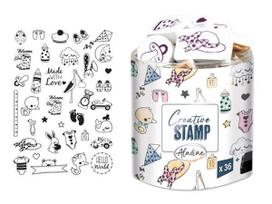 Antspaudų rinkinys Aladine Creative Stamp 36vnt. Baby + pagalvėlė antspaudams juoda