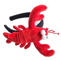 Plush Lobster Fish Headband Women Girls Hair Accessories Cartoon Stuffed Animal Hair Hoop Halloween Dress Up Headdress T red