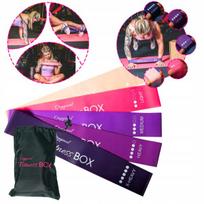 5 gumų rinkinys treniruotėms fitness mini band juostos